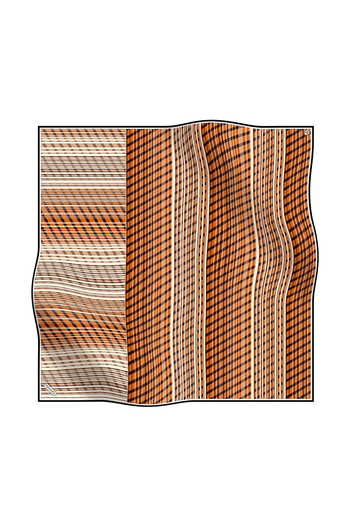 EKOSE DESENLİ TWILL İPEK EŞARP
