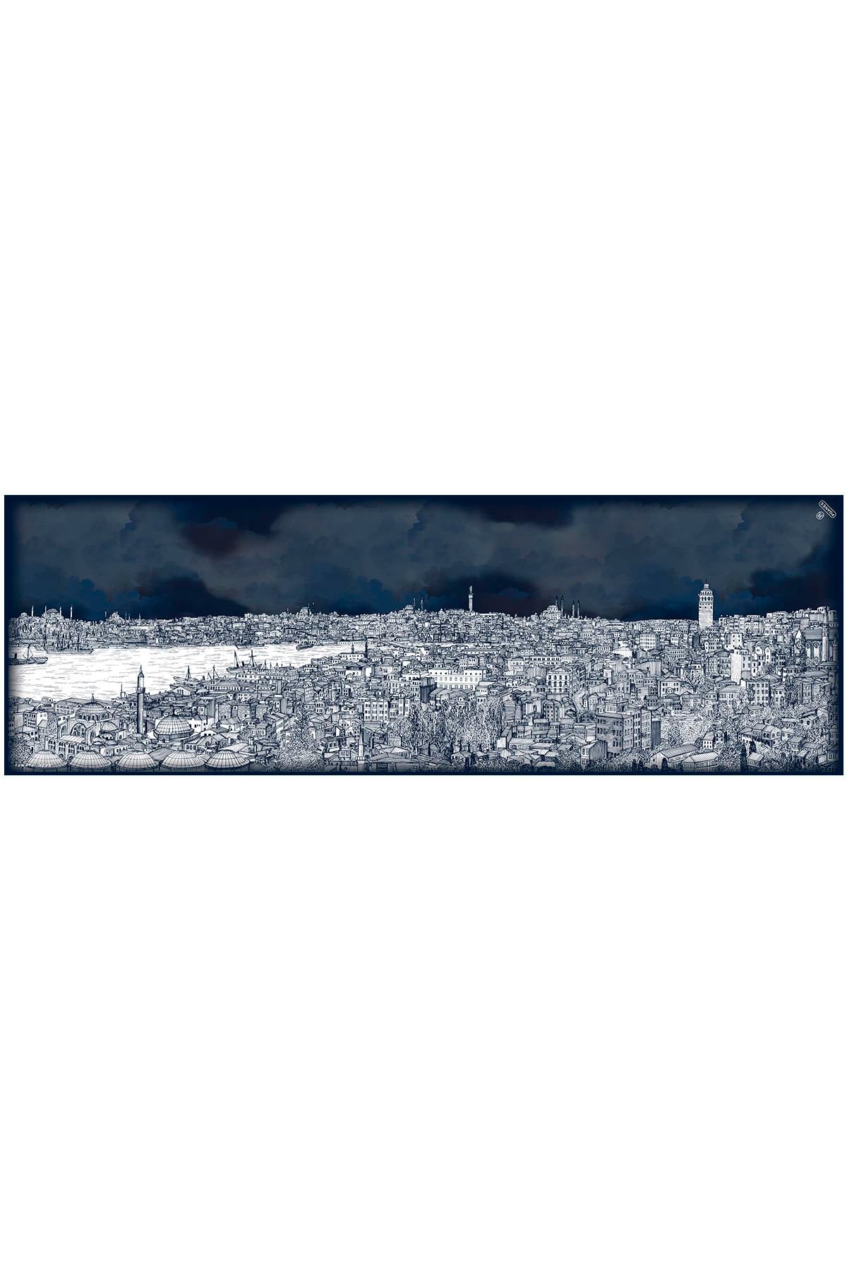 İstanbul Desenli Krep İpek Şal