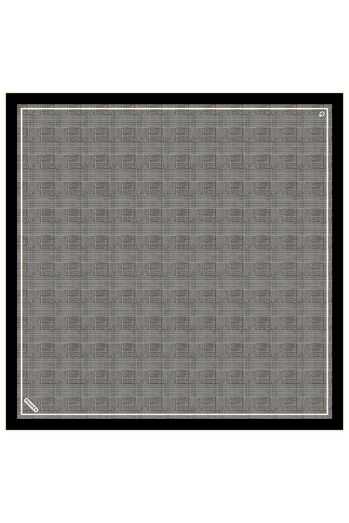 Kareli Ekose Desenli Twill İpek Eşarp