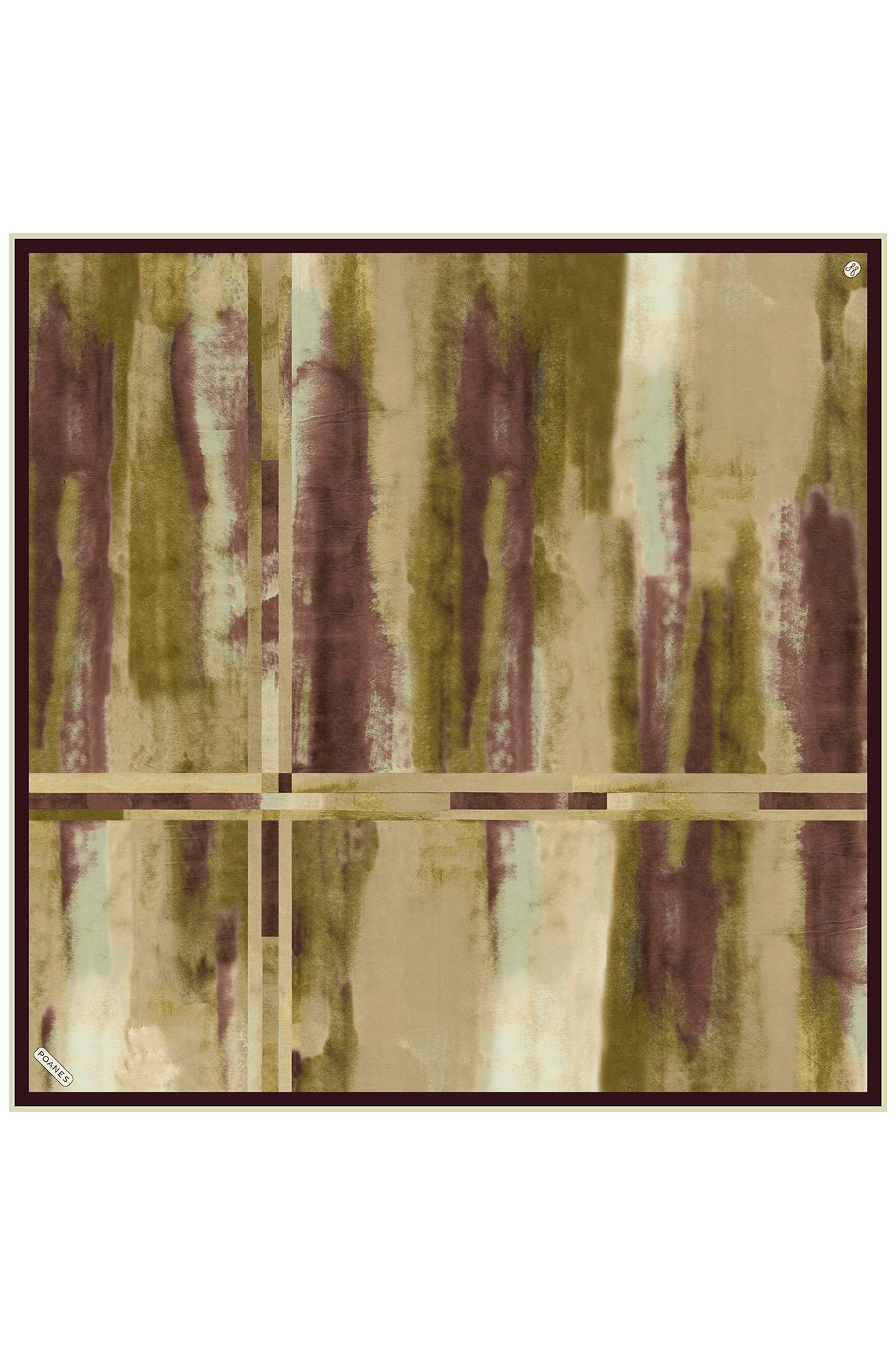 Karma Desenli Twill İpek Eşarp