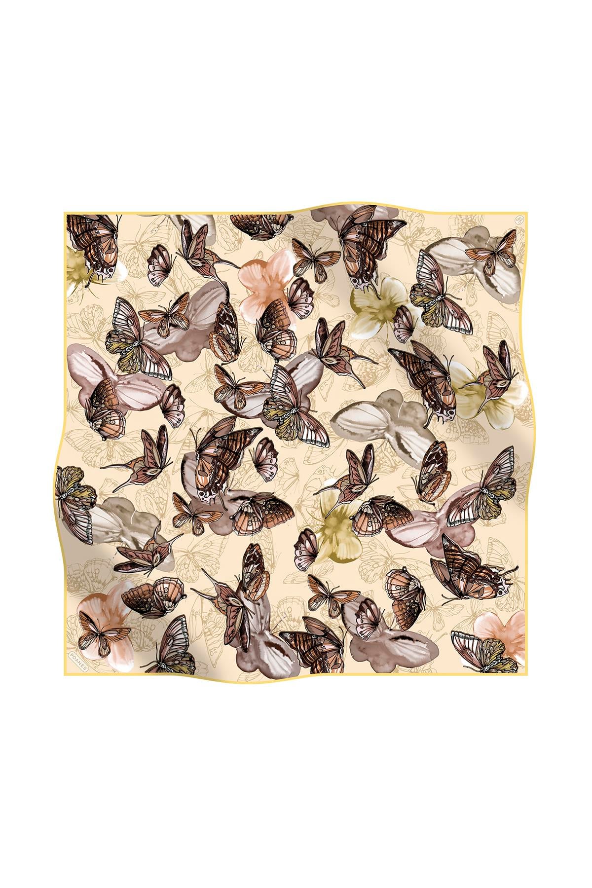 KELEBEK DESENLİ TWILL İPEK EŞARP