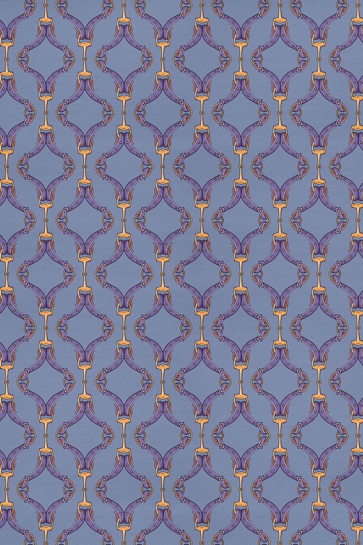 Kement Zincir Desenli Twill İpek Eşarp