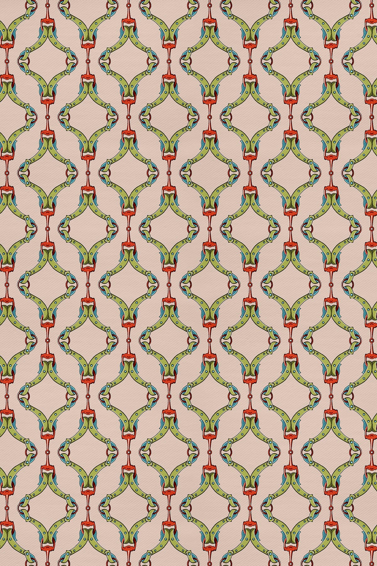 Kement Zincir Desenli Twill İpek Eşarp