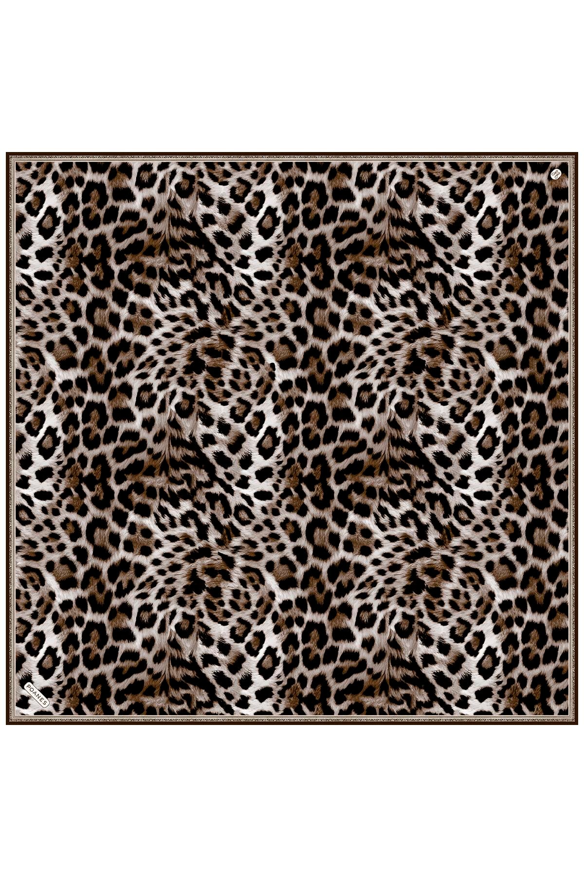 Leopar Desenli Twill İpek Eşarp