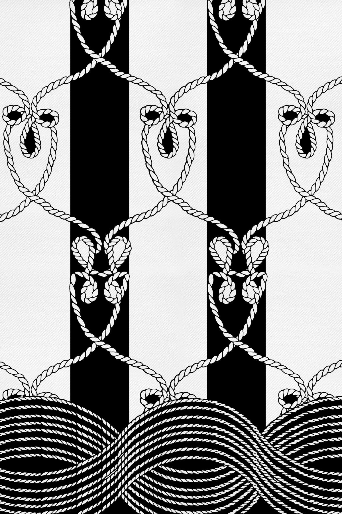 Marin Desenli Twill İpek Eşarp