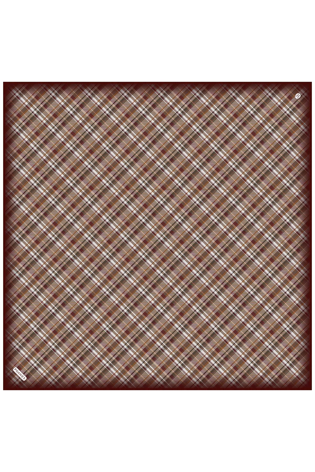 Mevsim Ekose Desenli Twill İpek Eşarp