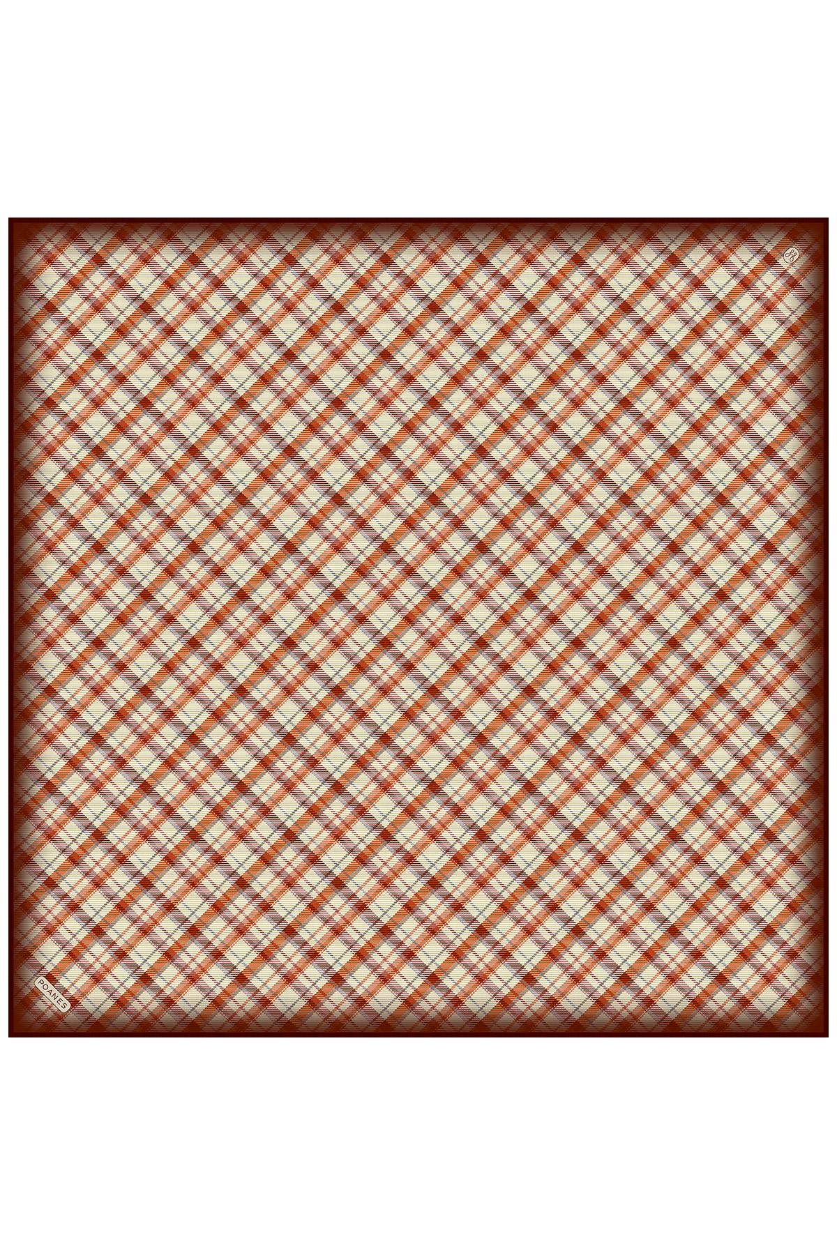 Mevsim Ekose Desenli Twill İpek Eşarp