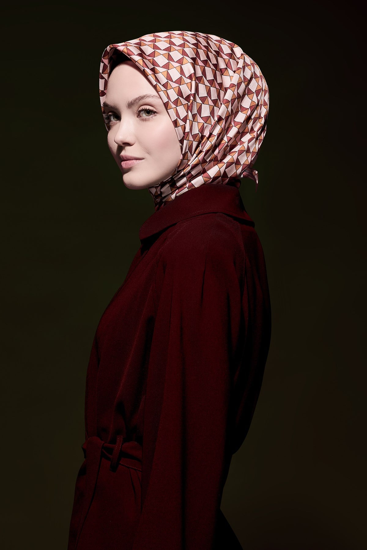Minimal Desen Twill İpek Eşarp