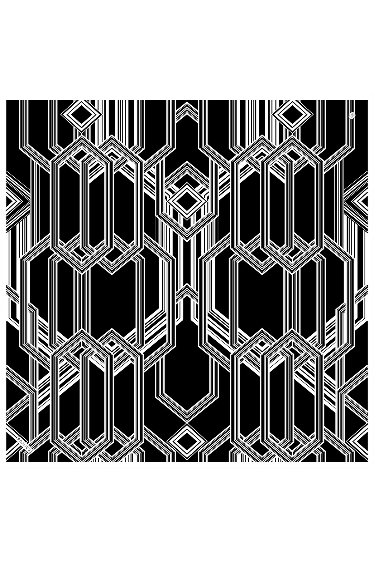 Modern Çizgi Desenli Twill İpek Eşarp