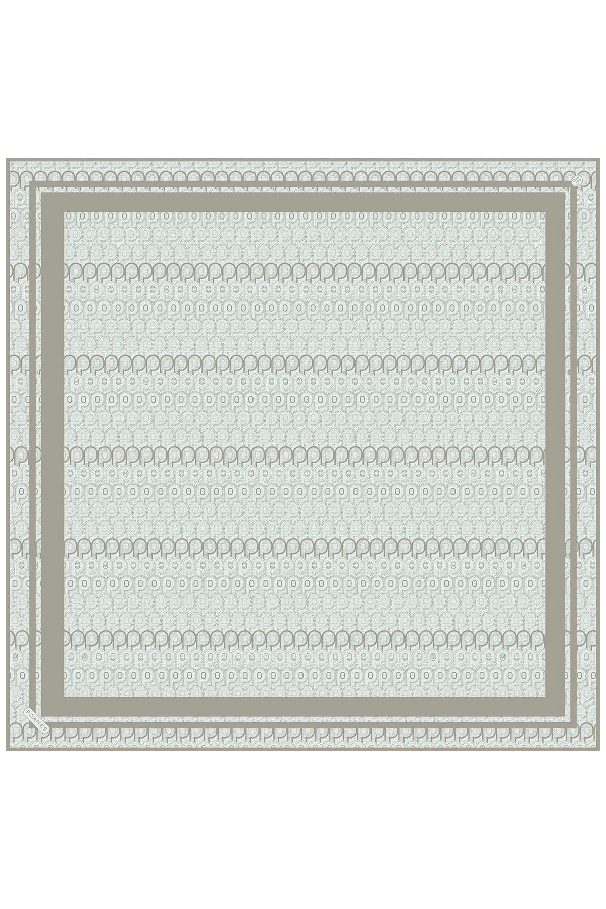 Monogram Desenli Twill İpek Eşarp