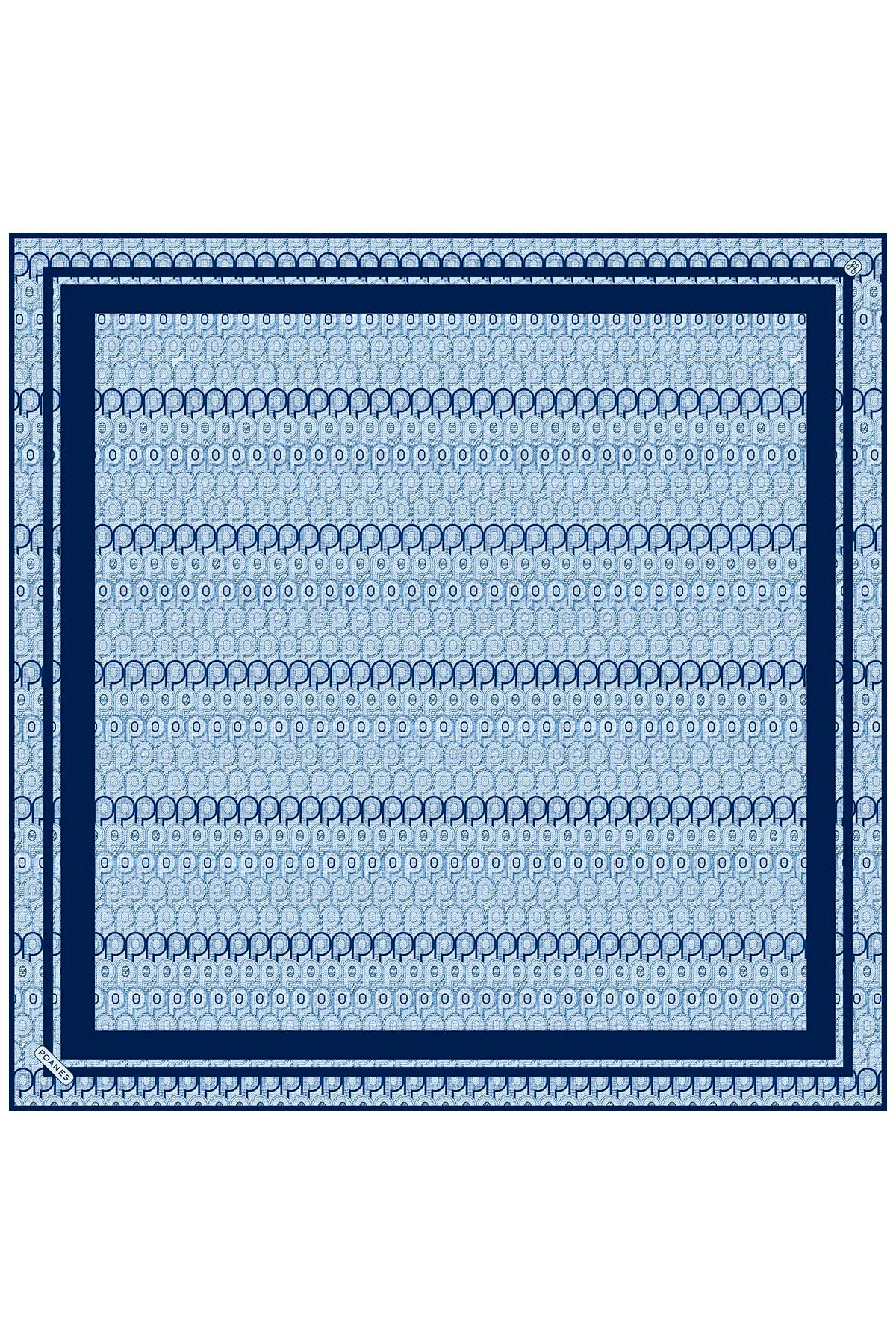 Monogram Desenli Twill İpek Eşarp