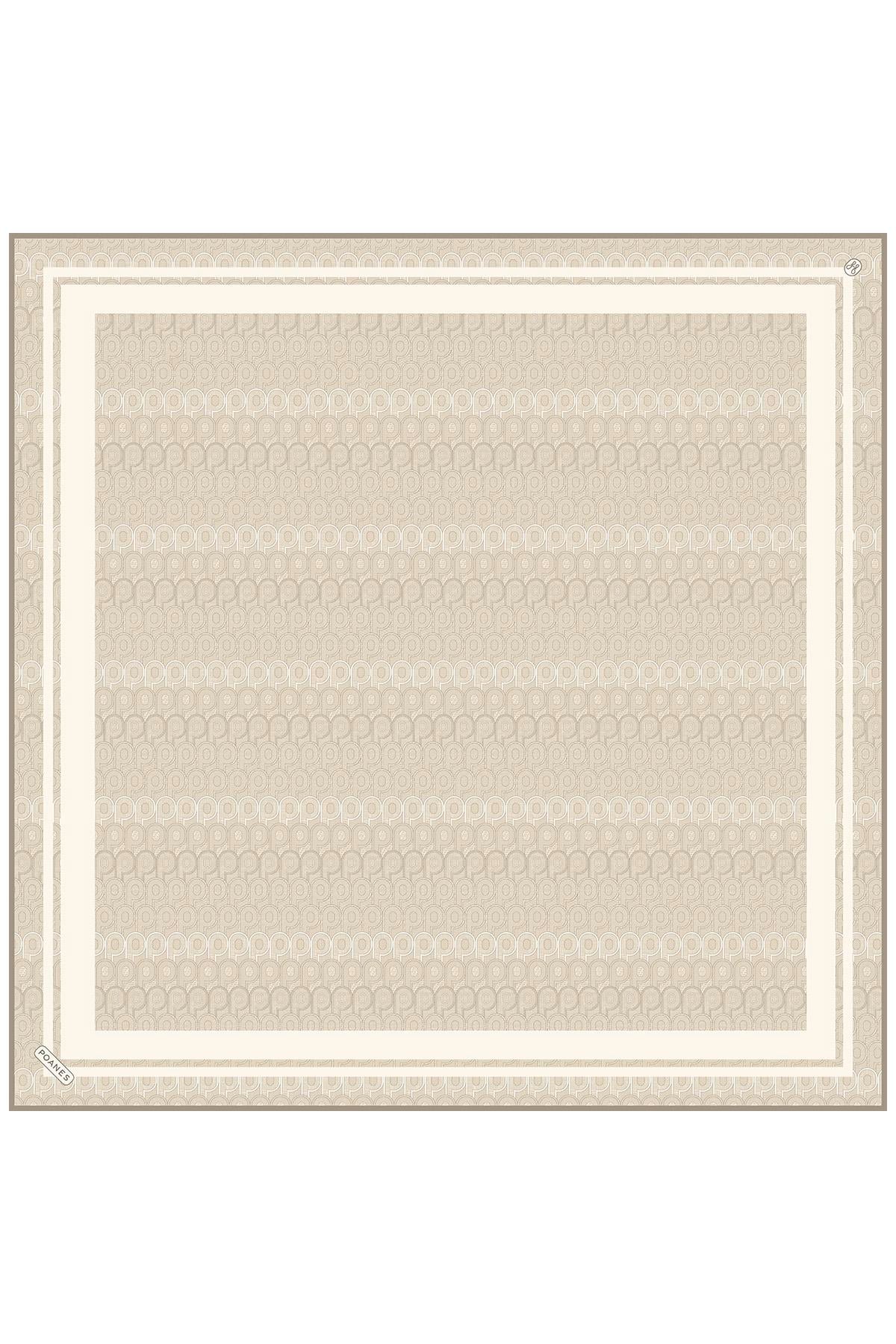 Monogram Desenli Twill İpek Eşarp