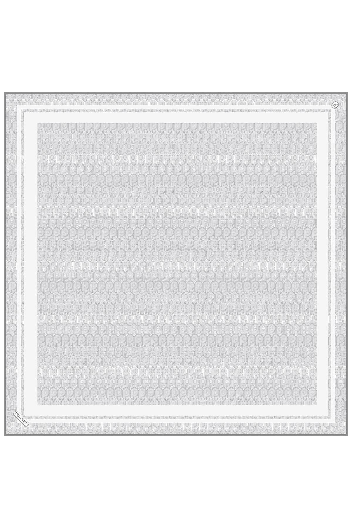 Monogram Desenli Twill İpek Eşarp