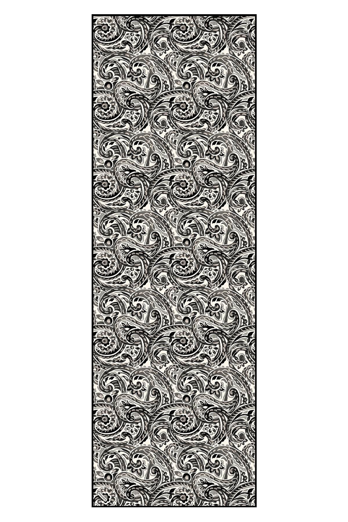 Paisley Dalgası Desenli Krep İpek Şal