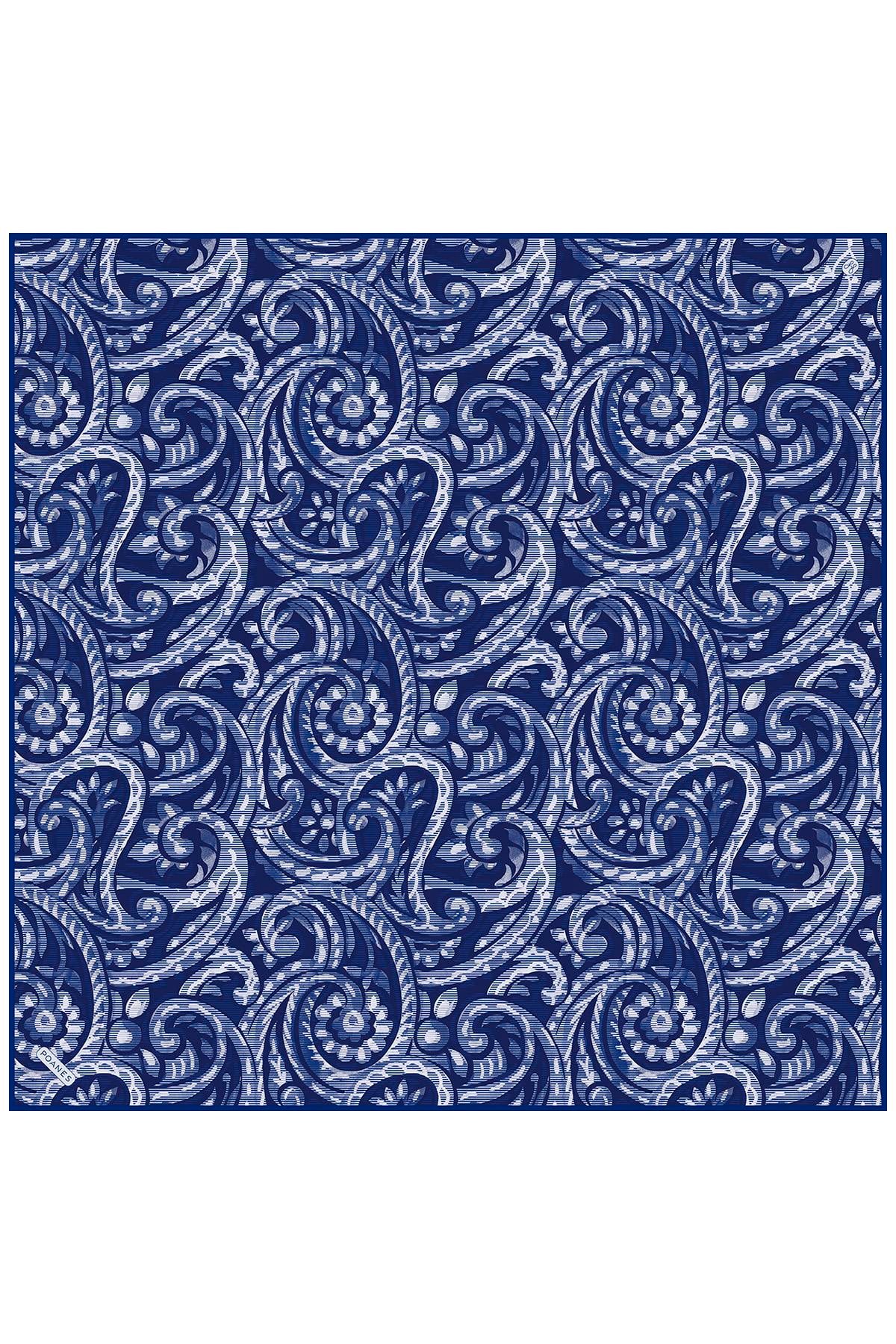 Paisley Dalgası Desenli Twill İpek Eşarp