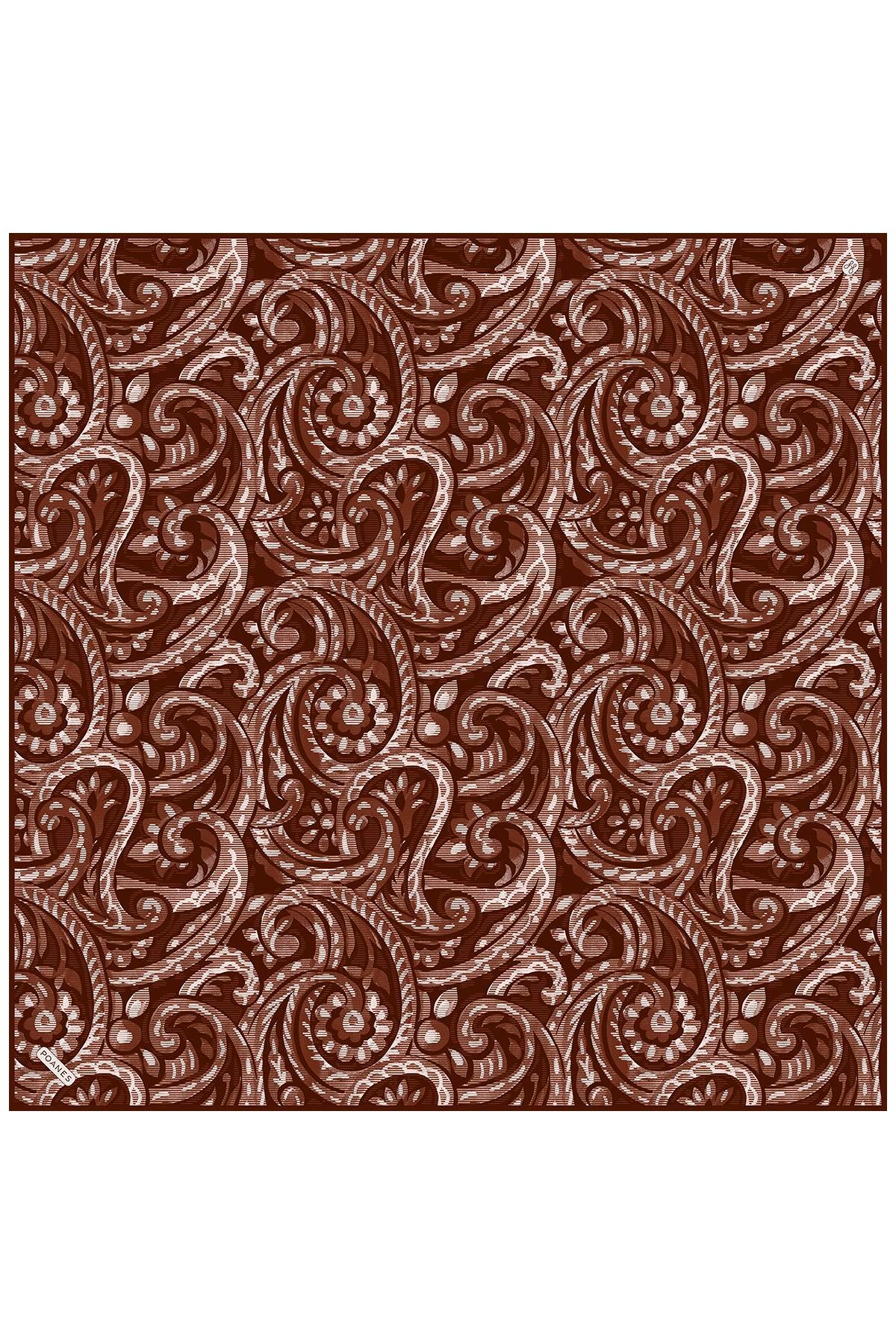 Paisley Dalgası Desenli Twill İpek Eşarp