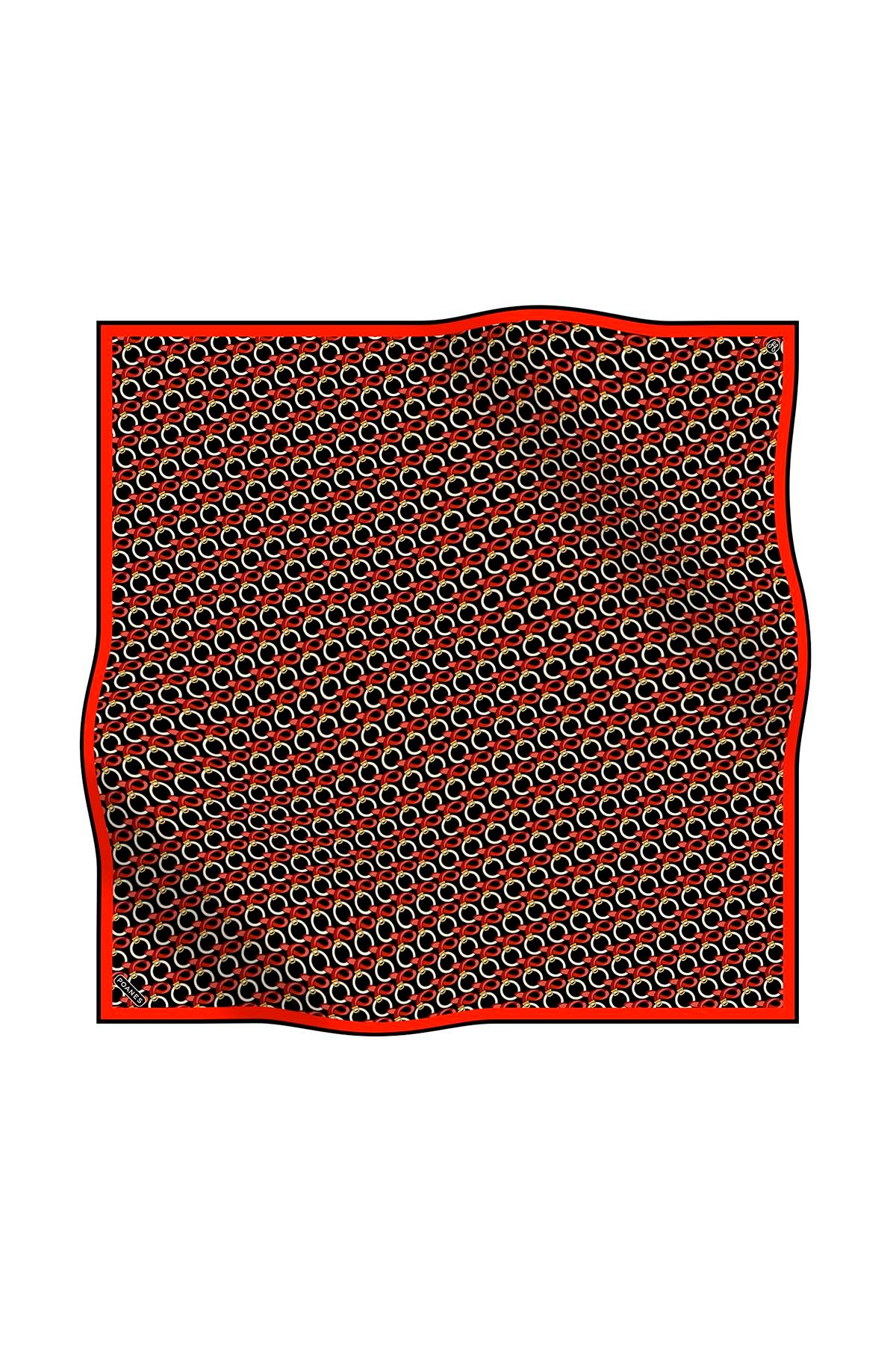 ROZET DESENLİ TWILL İPEK EŞARP