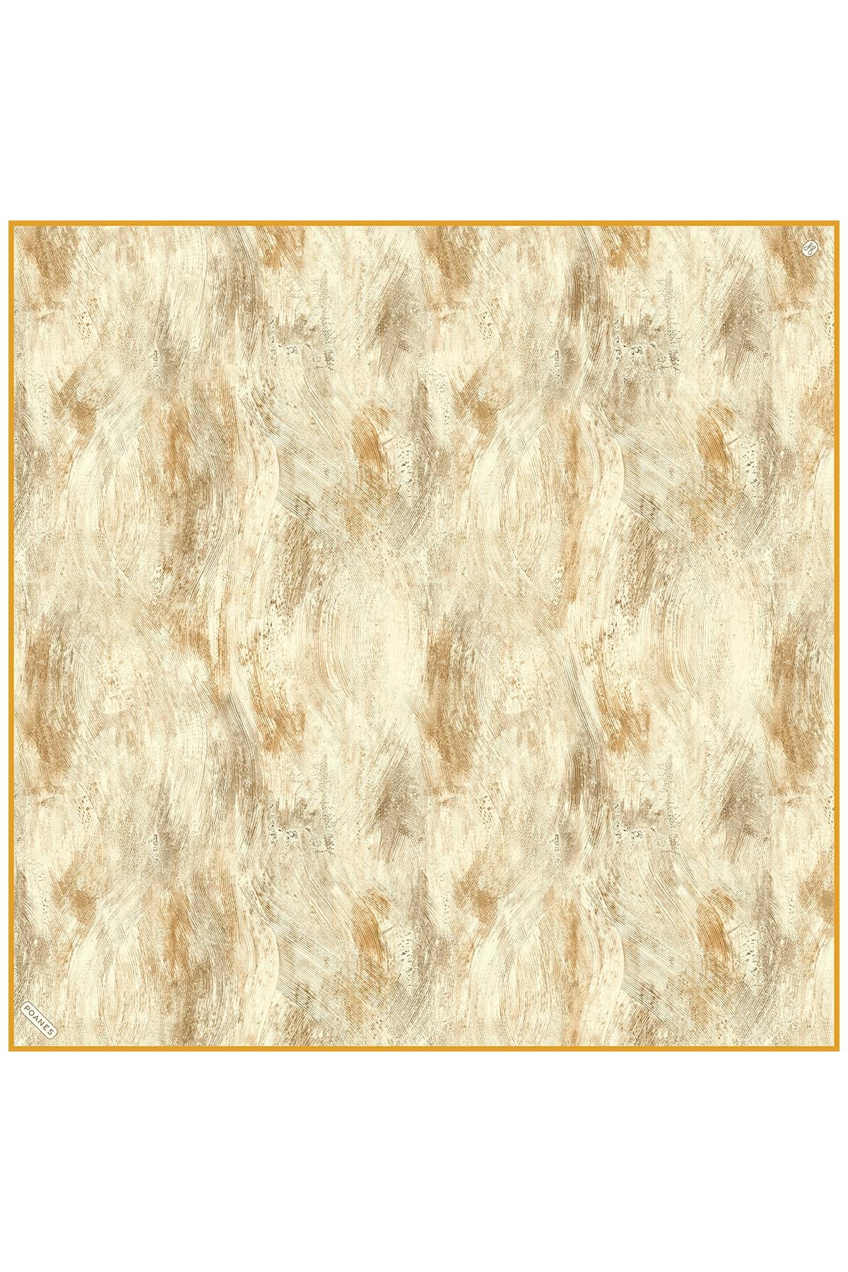 Soyut Fırça Desenli Twill İpek Eşarp