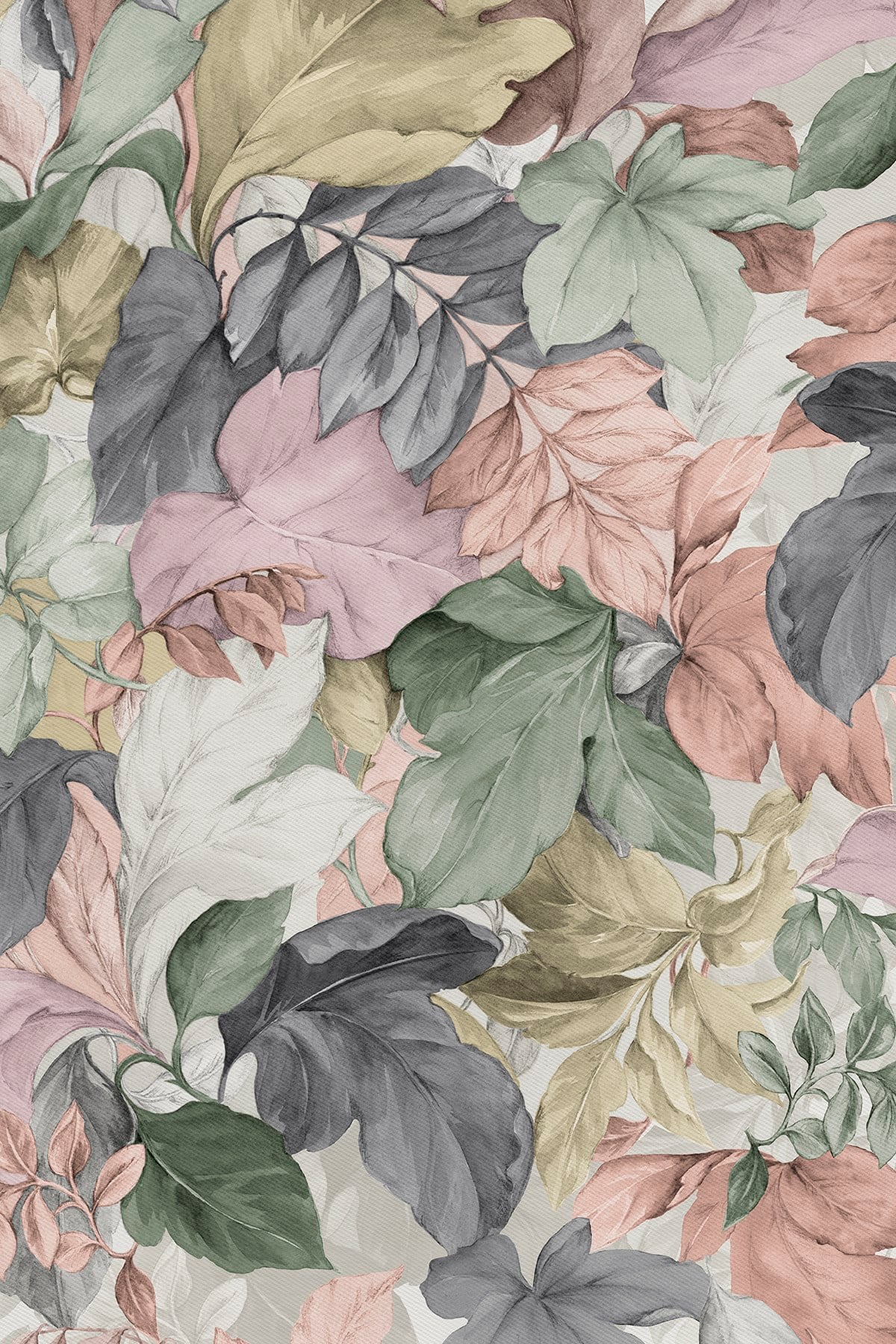 Yaprak Harmoni Desenli Twill İpek Eşarp