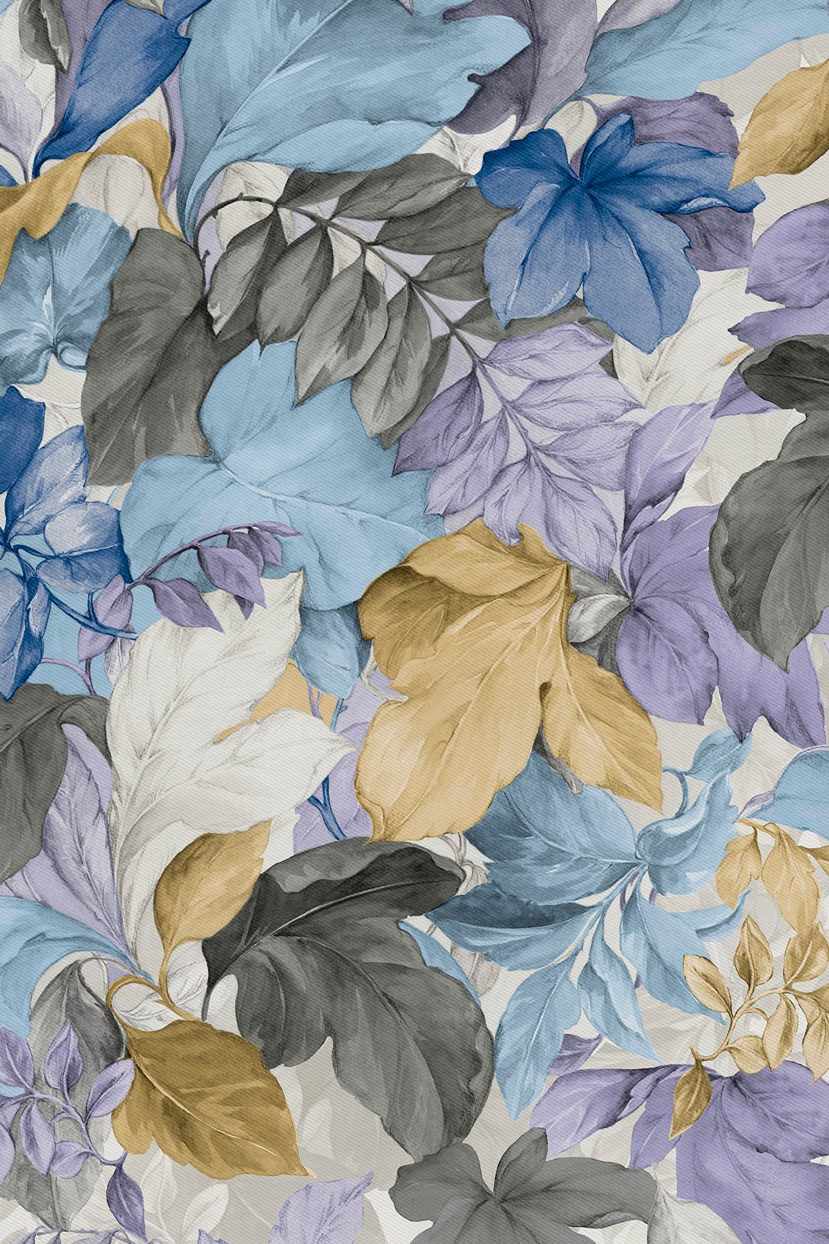Yaprak Harmoni Desenli Twill İpek Eşarp
