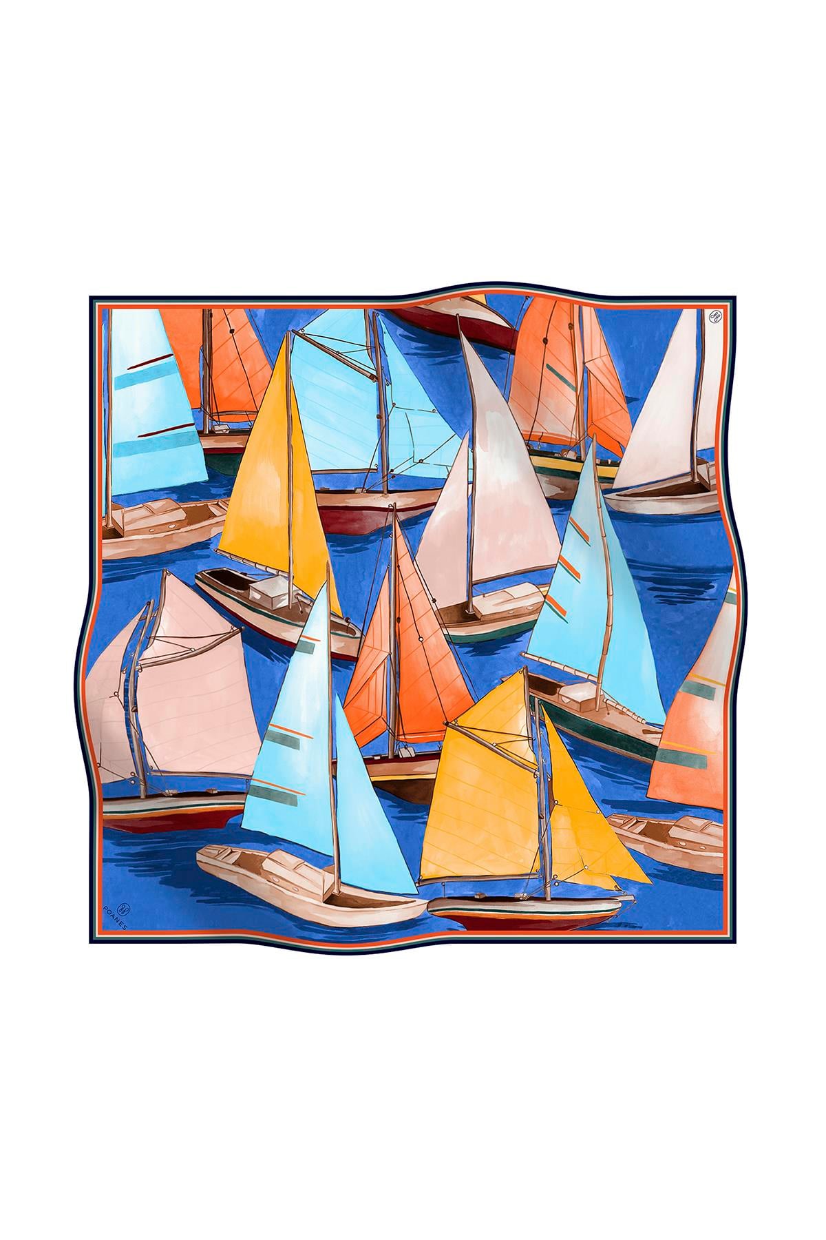 YELKEN DESENLİ TWILL İPEK EŞARP