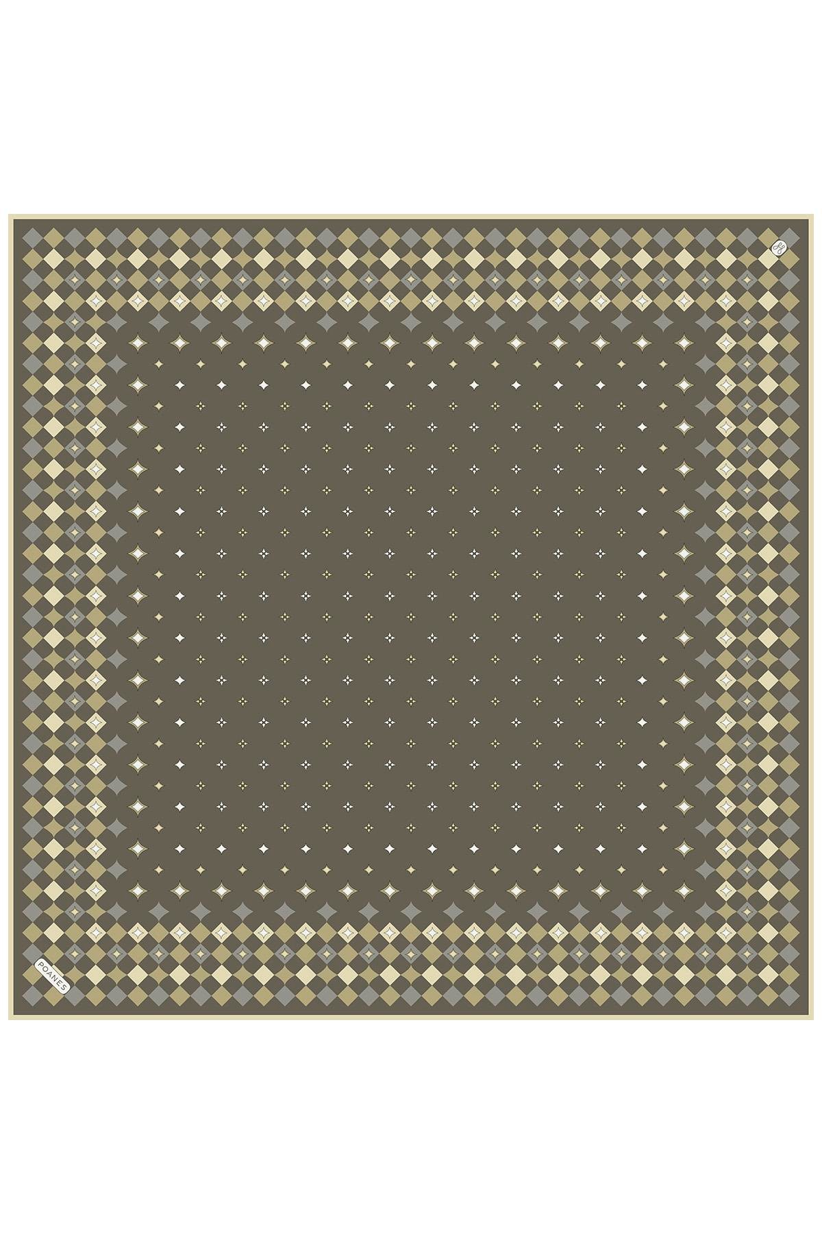 Yıldız Desenli Twill İpek Eşarp