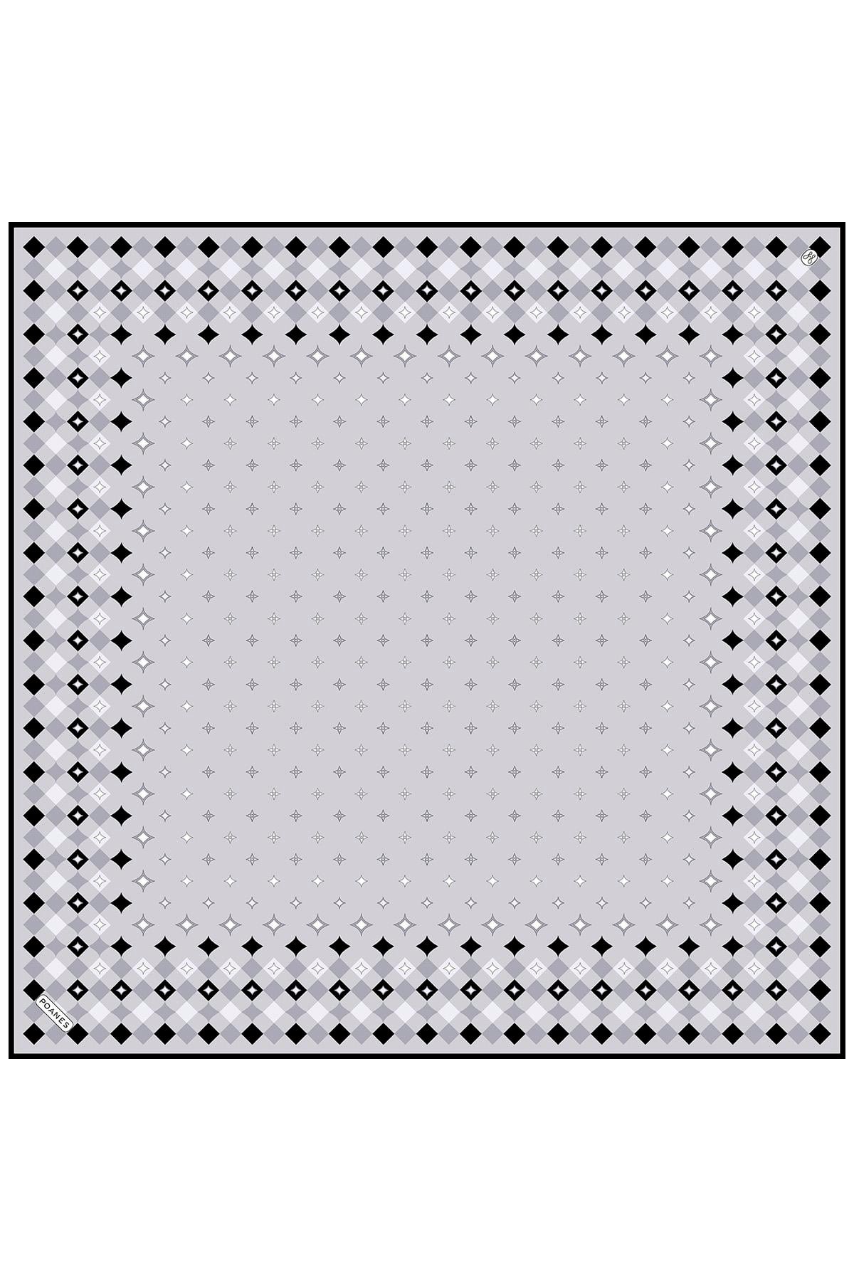 Yıldız Desenli Twill İpek Eşarp