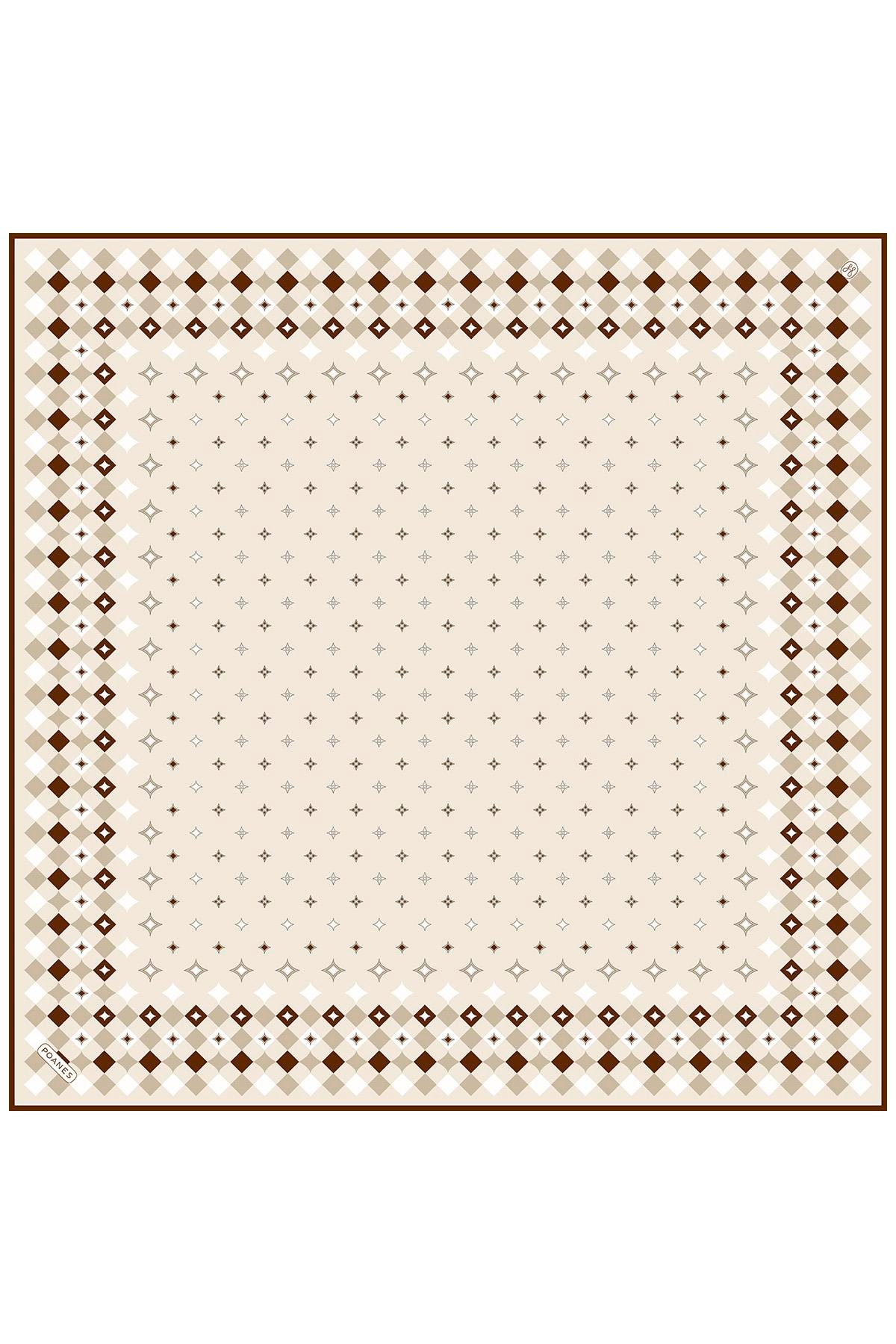 Yıldız Desenli Twill İpek Eşarp