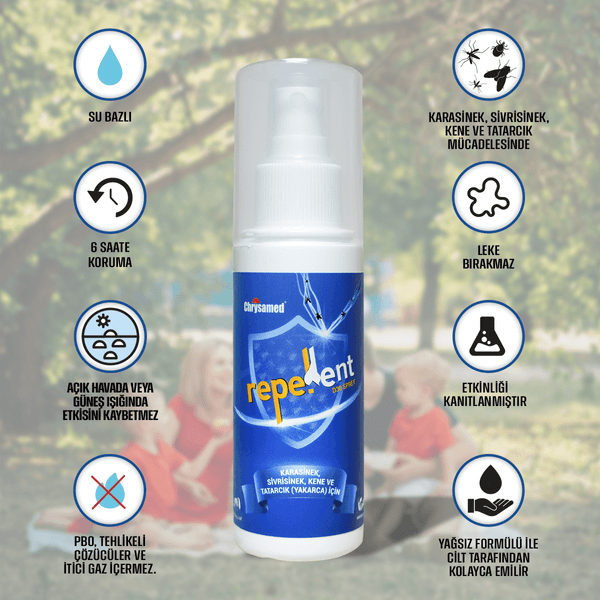 Chrysamed Repellent D30 Sinek ve Kene Kovucu Vücut Spreyi 100 ml