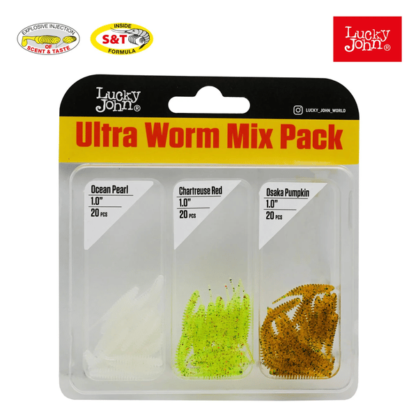 Lucky John Ultra Worm 1'' 2.54cm (60 Adet) Silikon Yem - 033/S15/PA19