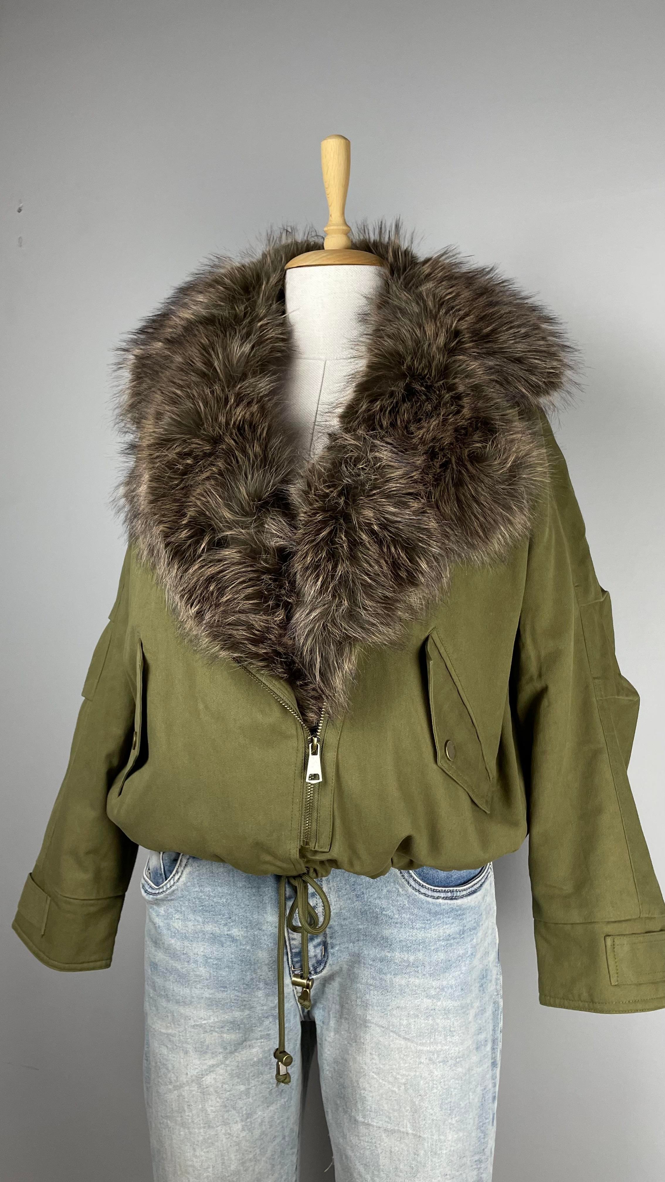 Kürk Yakalı Kısa Parka Mont