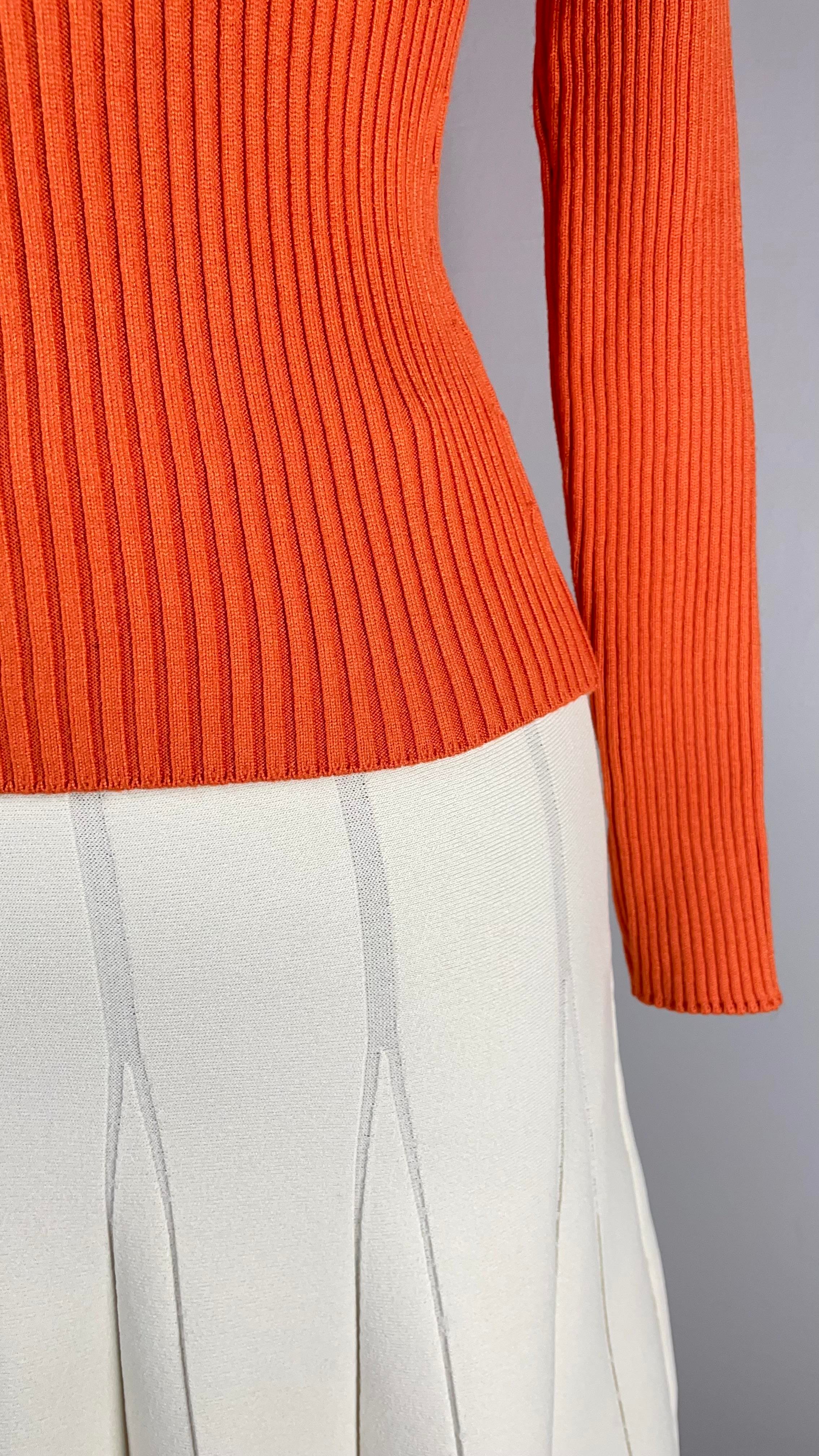 Polo Yaka Fitilli Oranj Bluz