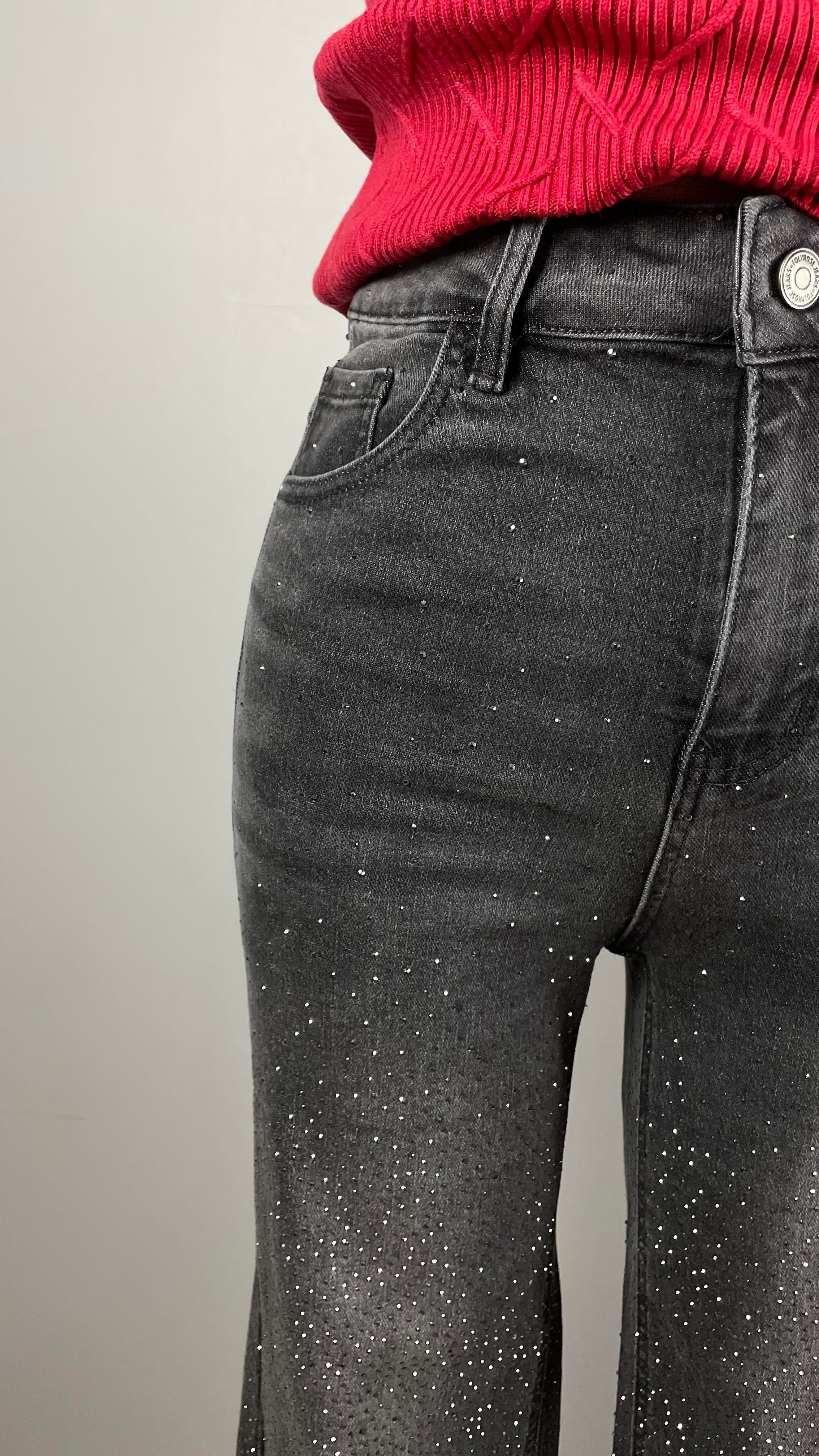 Taş Detaylı Boru Paça Ligralı Jean