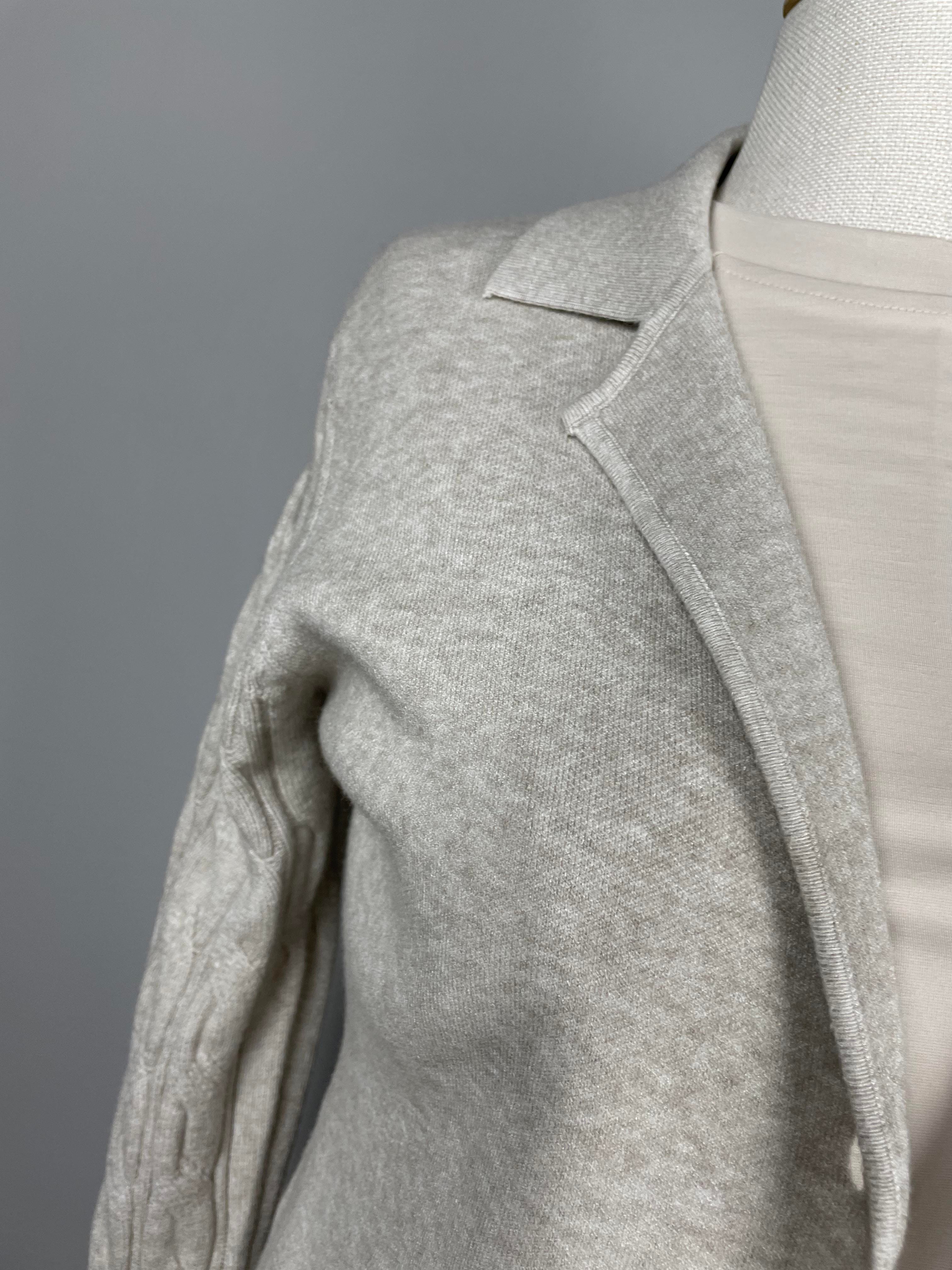 Taş Rengi Blazer Ceket Formunda Triko Hırka