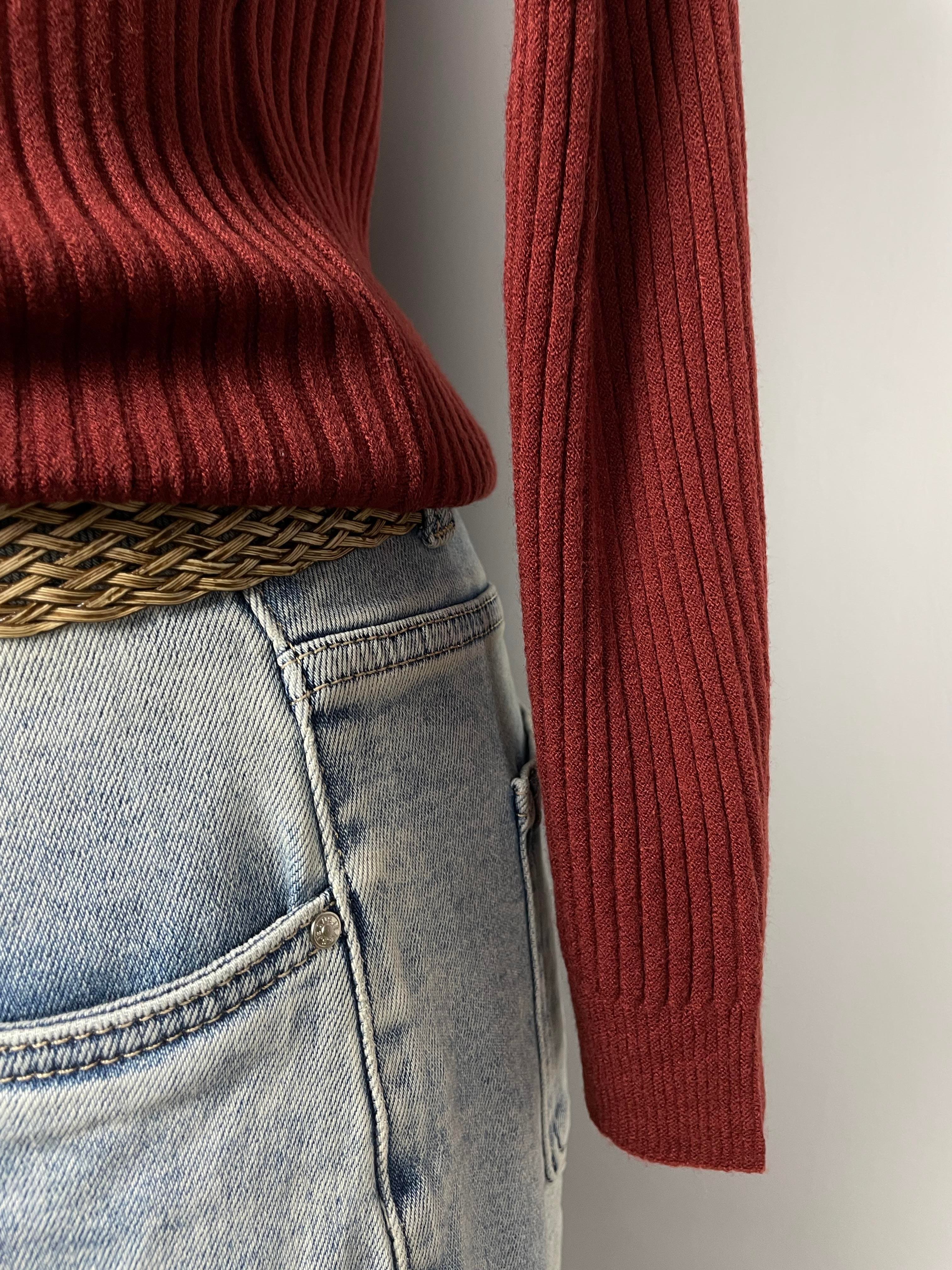 Triko sim detaylı bluz
