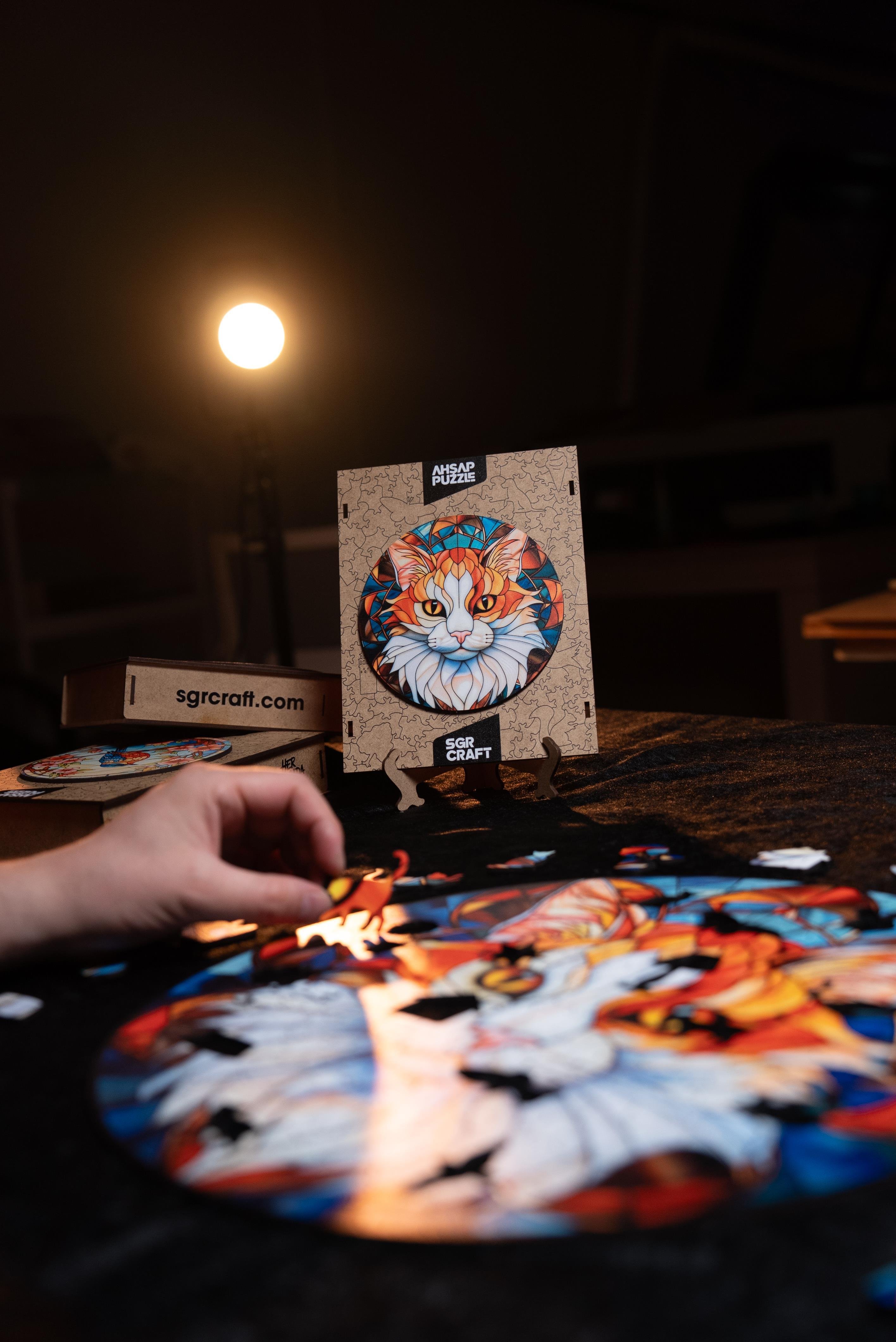 Vitray Kedi | Ahşap Puzzle