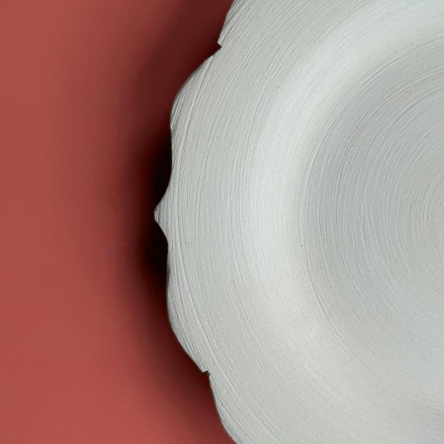 13 Cm Rölyefli Kupa Fincan Tabağı - Seramik Bisküvi