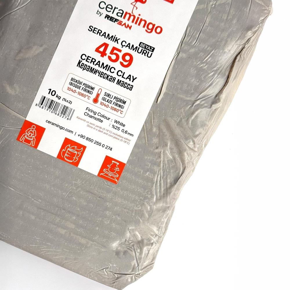 459 Şamotlu Beyaz Seramik Çamur Vakumlu