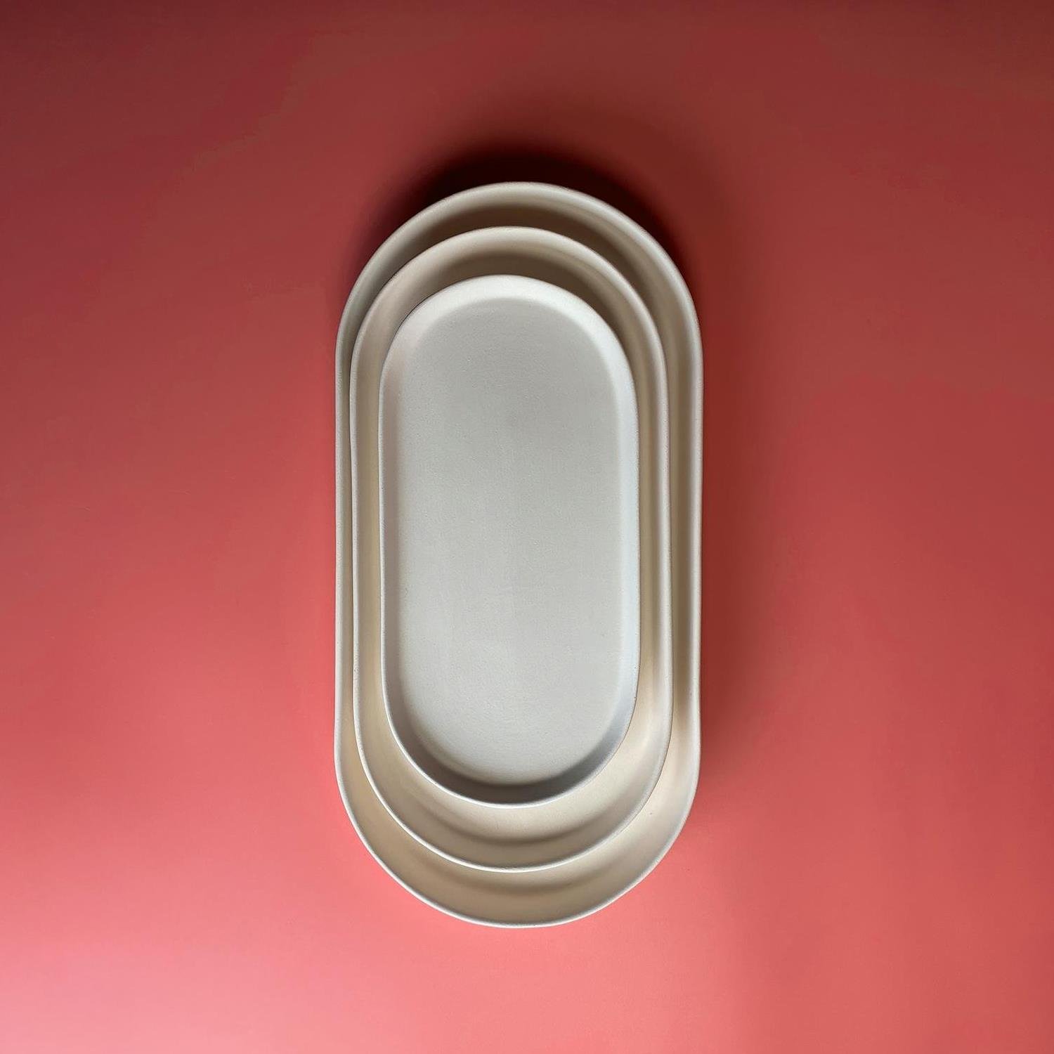 Dik Kenarlı Oval Tabak (Kutulu) - Seramik Bisküvi