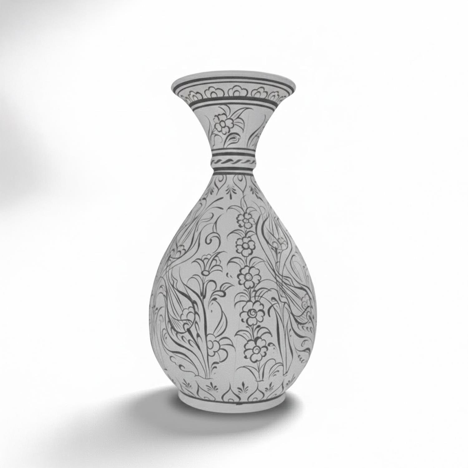 Sümbül Vazo - Kontürlü Desenli
