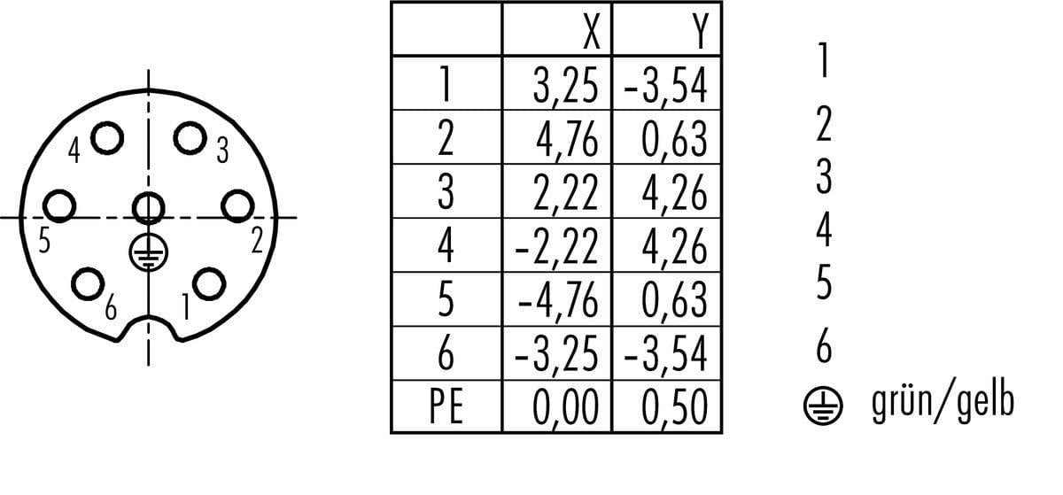 09 4228 00 07 Binder IP67 7 Pin Dişi Konnektör