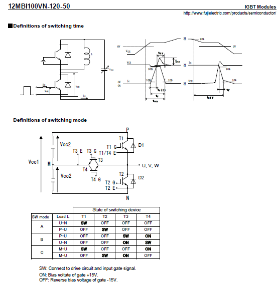 12MBI100VN-120-50, 1200V 100A IGBT Modül