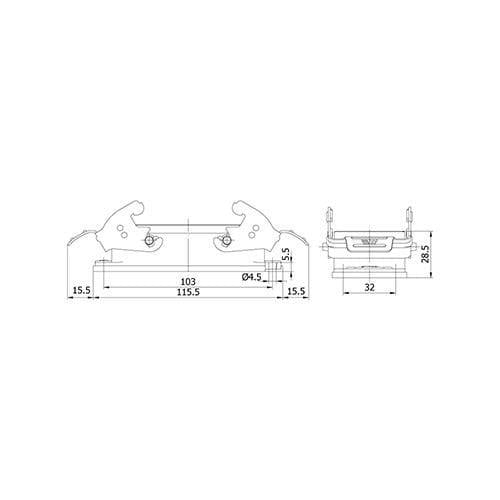 6x35a Makina Fişi Metal Mandallı Mete Enerji - 403101s
