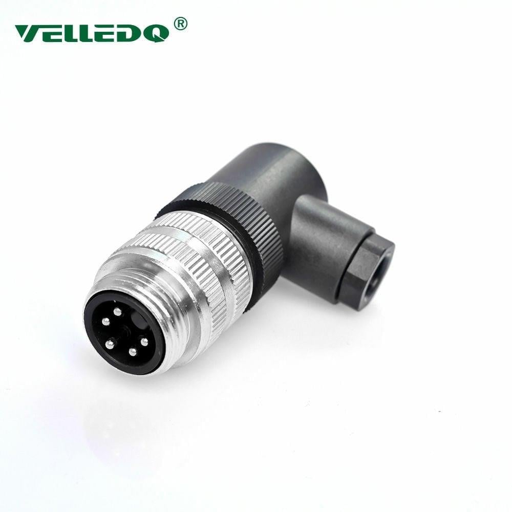 7/8 5 Pin 90° Açılı Erkek Konnektör 7/8-M05S Velledq