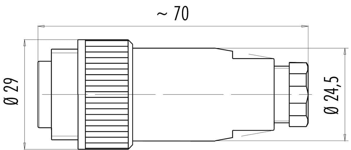 99 4225 00 07 Binder IP67 7 Pin Erkek Konnektör