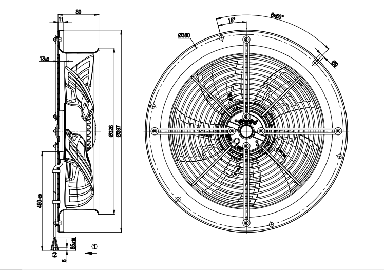 EbmPapst 4E300-CS72-30 Çap: 300 mm 230V AC Fan