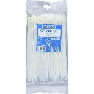 Gwest 200x4,8 mm Beyaz Kablo Bağı 100 Adet GT 200 ST