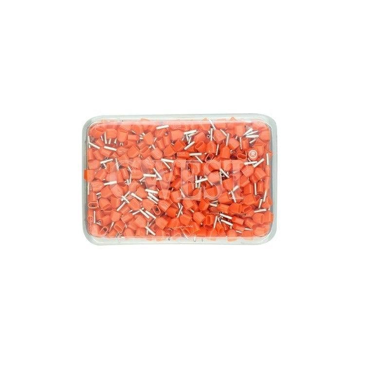 Gwest CYA-0.50mm Çift Girişli Kablo Yüksük - ikili Pabuç 1000 ad.