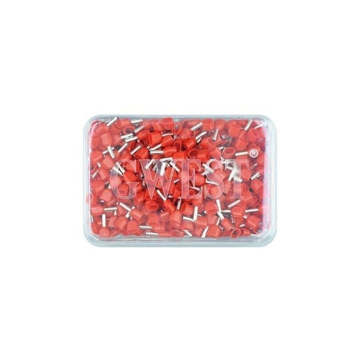 Gwest CYA-1.5mm Çift Girişli Kablo Yüksük - ikili Pabuç 500 ad.