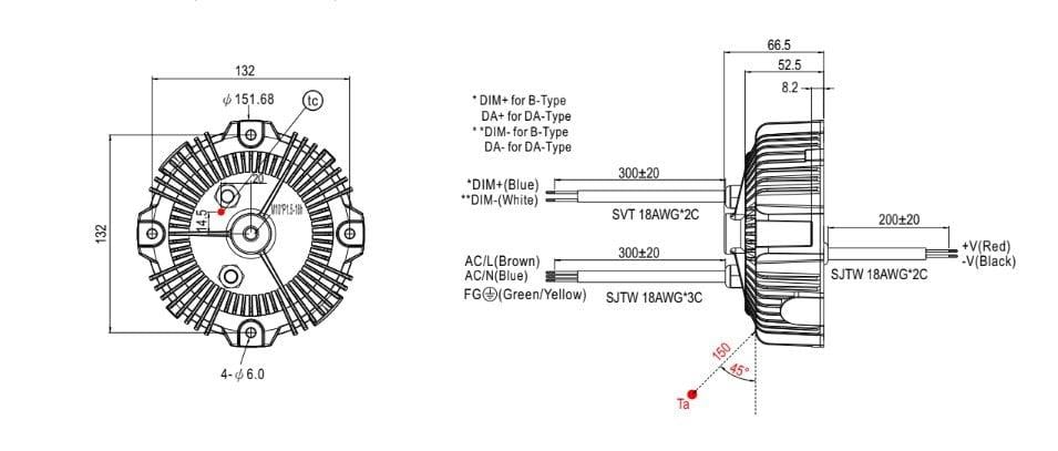 HBG-160-24, 24VDC 6.5A 156W Ayarlanabilir LED Sürücü, MeanWell